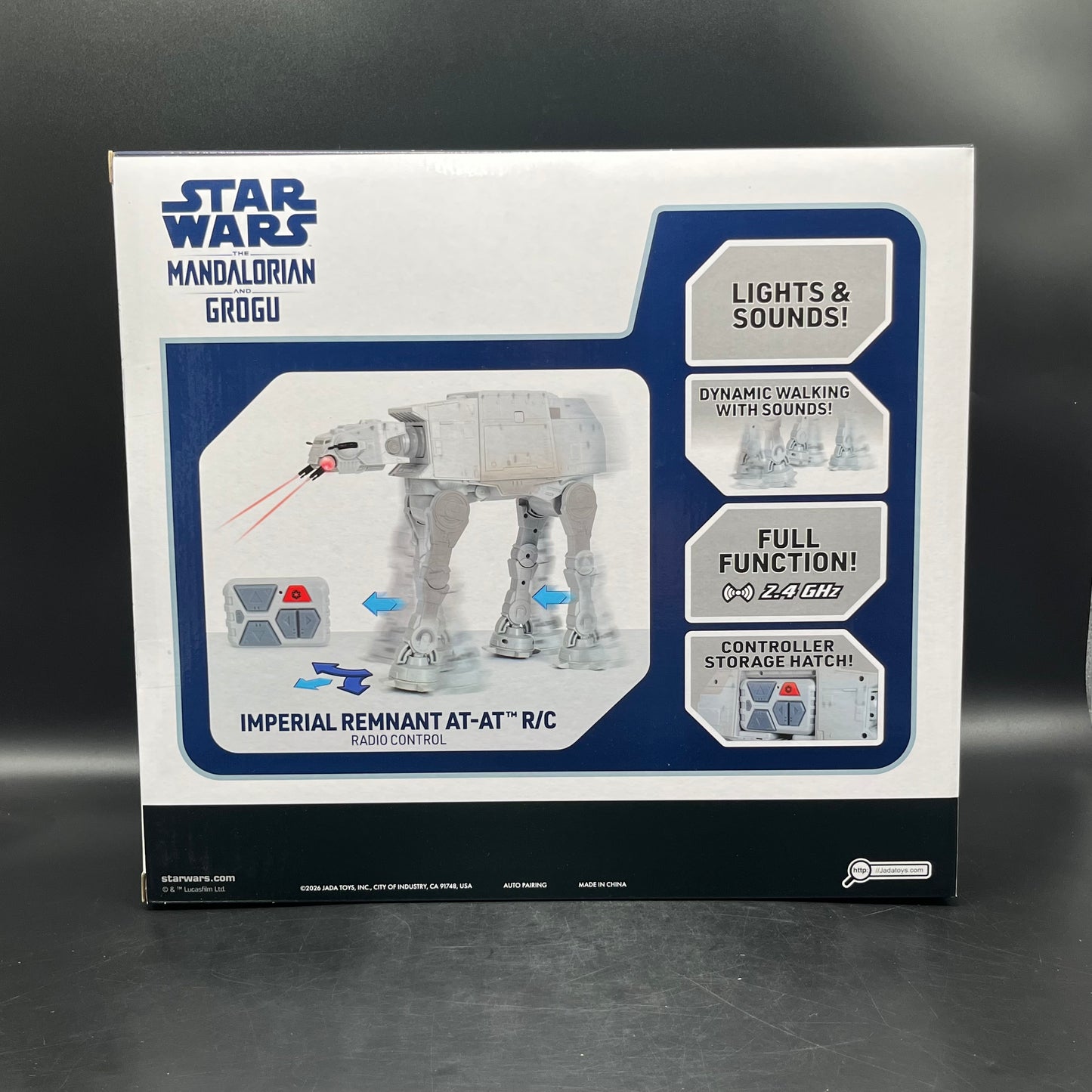 (IN STOCK) 36975 JADA Toys Star Wars Mandalorian & Grogu AT-RT Walker RC Radio Control Mandalorian & Grogu Set
