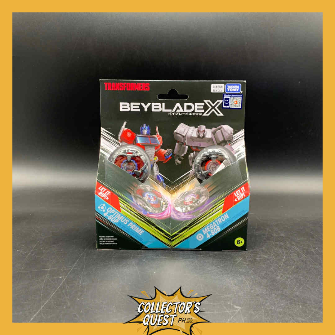 (IN STOCK) Beyblade X Transformers Collab Optimus Prime 4-60P & Megatron 4-80B Set