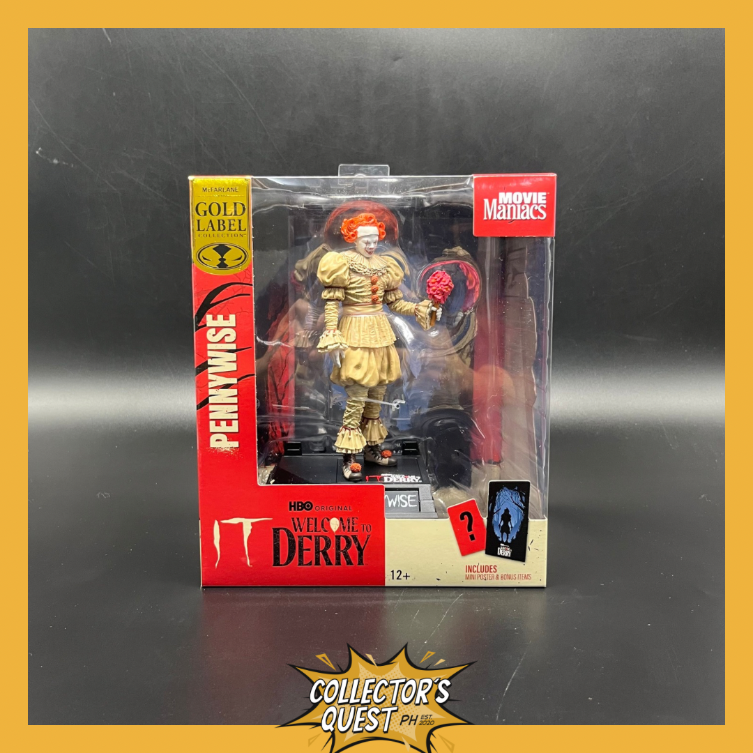 (IN STOCK) Mcfarlane Toys Movie Maniacs Welcome to Derry Pennywise (Flashback) (With Flower) Posed Statue
