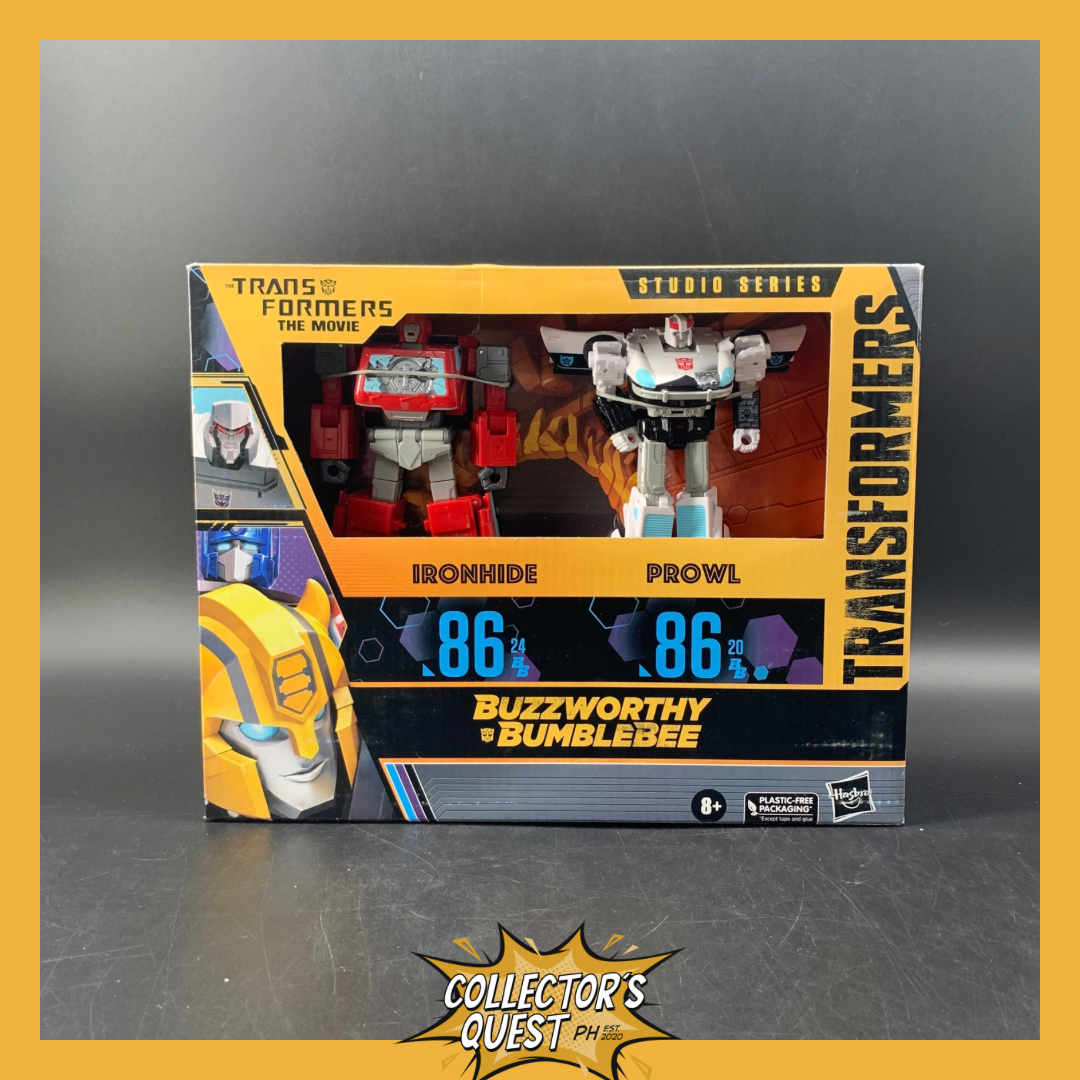 (IN STOCK) Transformers Studio Series Buzzworthy Bumblebee Transformers The Movie 86 Ironhide & Prowl Action Figure Set