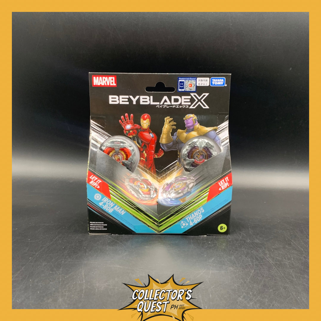 (IN STOCK) Beyblade X Marvel Iron Man 4-80B & Thanos 4-60P