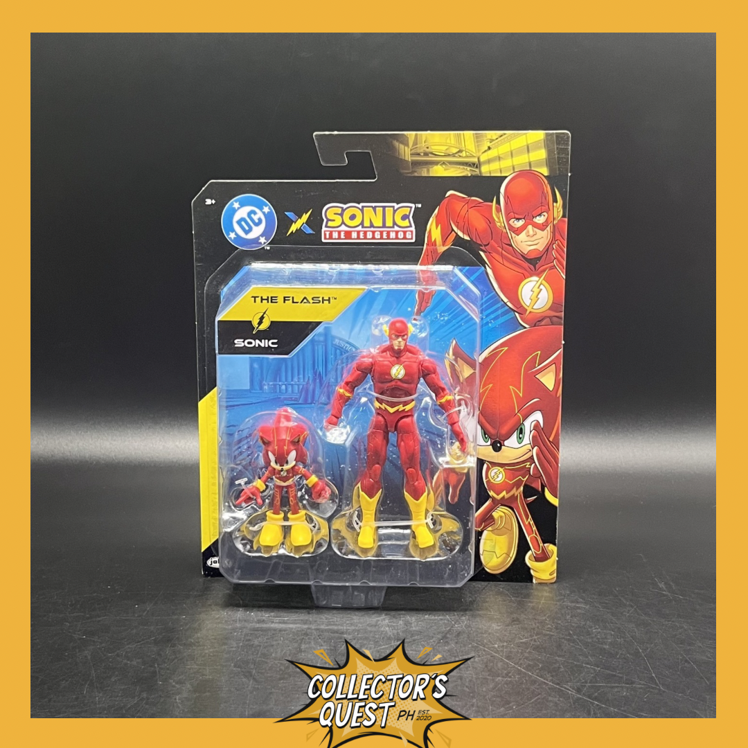 (IN STOCK) Jakks Pacific DC X Sonic the Hedgehog: 2.5 Inch Sonic & 5 Inch The Flash Action Figure Multipack