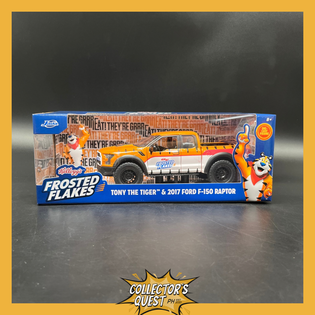 (IN STOCK) Jada Toys 1:24 Scale Kellogg's Frosted Flakes Tony the Tiger & 2017 Ford F-150 Raptor Die Cast Vehicle