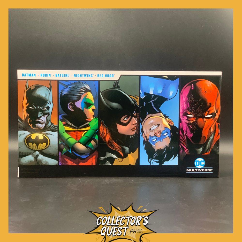 (IN STOCK) DC Multiverse Bat Family 5 Pack Batman Robin Batgirl Red Hood Nightwing Action Figure Set