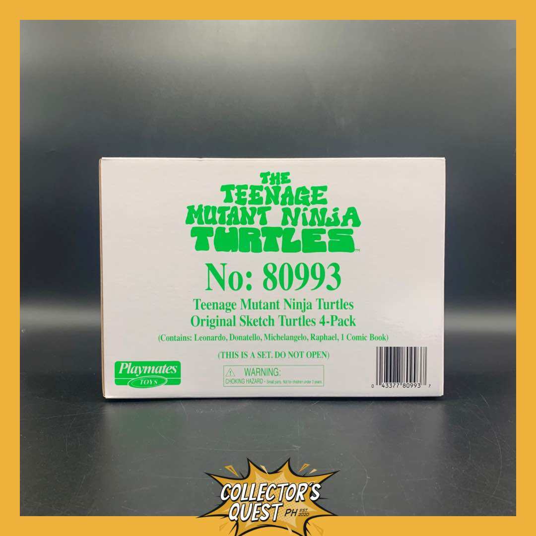 (IN STOCK) Playmates TMNT Teenage Mutant Ninja Turtles Original Sketch Turtles 4-Pack Action Figures Set