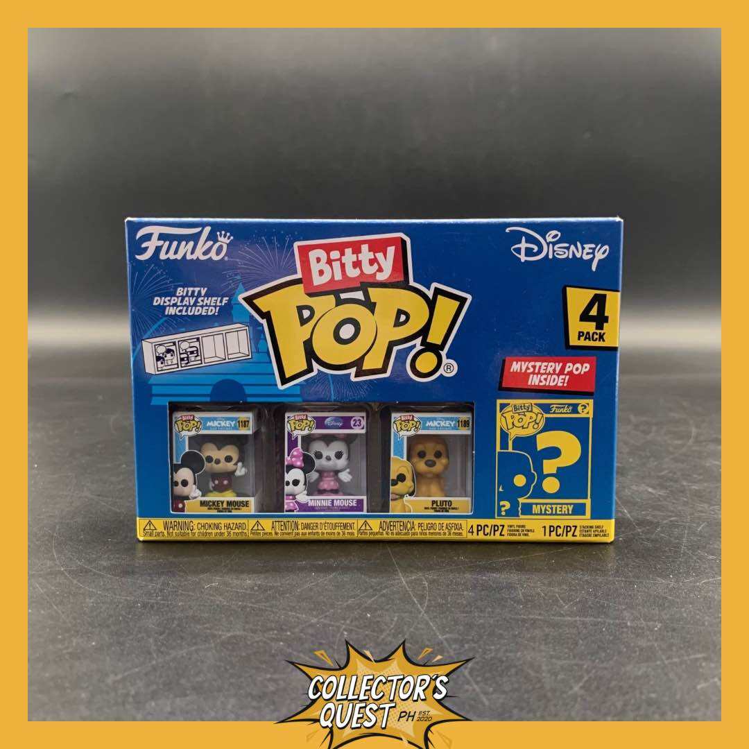 (IN STOCK) Funko Bitty Pop! Disney Mini Collectible Toys 4-Pack - Mickey Mouse, Minnie Mouse, Pluto & Mystery Chase Vinyl Figure