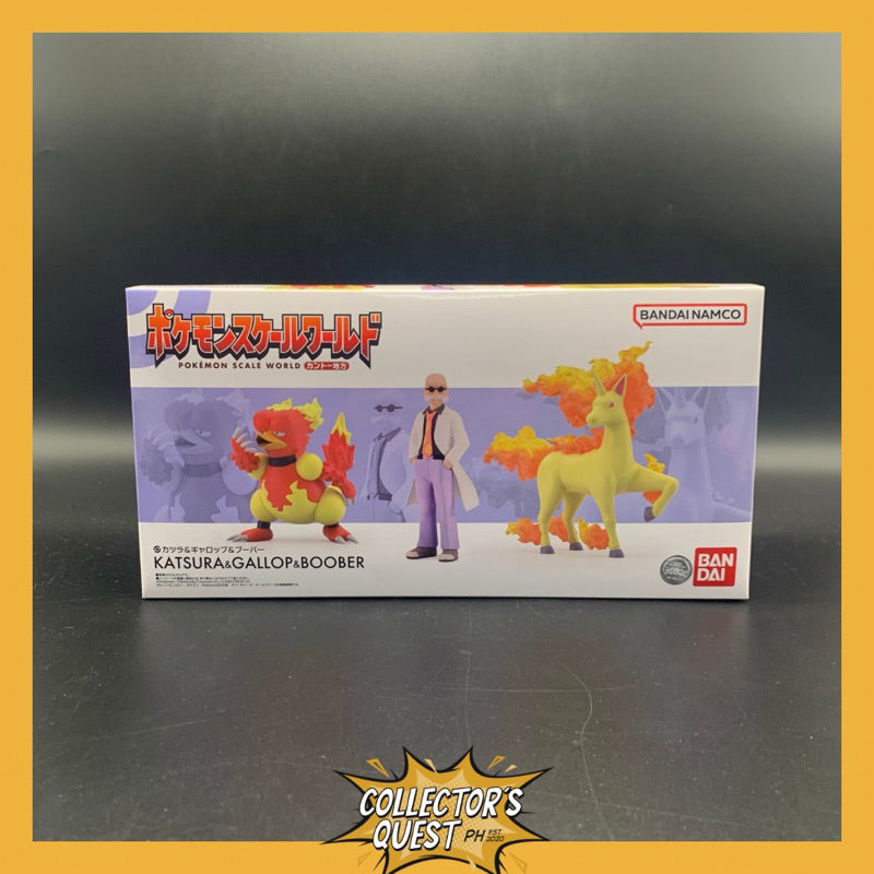 (IN STOCK) Pokemon Scale World Kanto Region Blaine & Rapidash & Magmar Figure Set