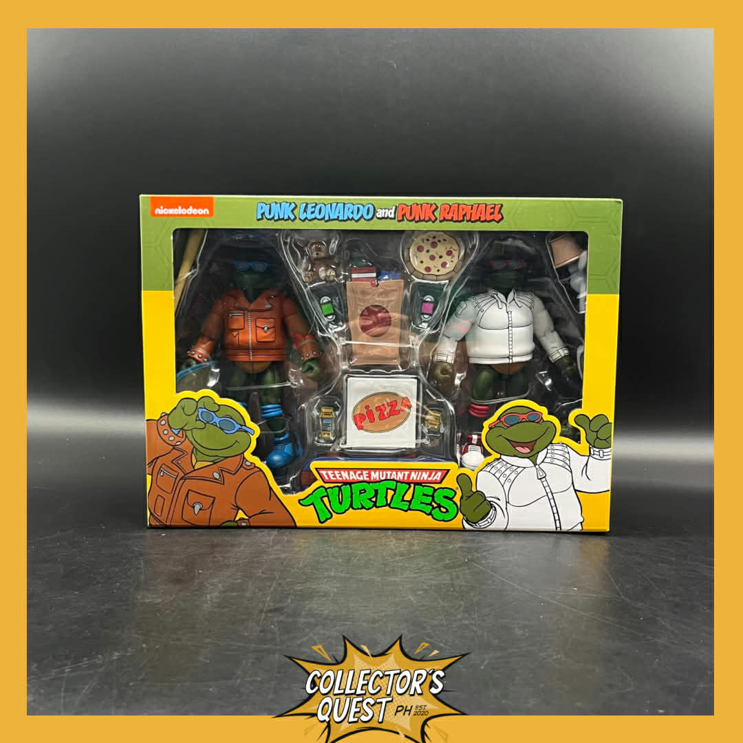 (IN STOCK) Teenage Mutant Ninja Turtles (Cartoon) - 7" Scale Action Figure - Punk Leo and Punk Raphael 2 Pack