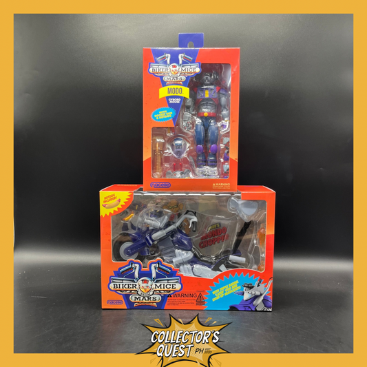 (IN STOCK) Nacelle Toys Biker Mice from Mars Modo Cyborg Mouse Action Figure & Modo’s Mondo Chopper Bike Set