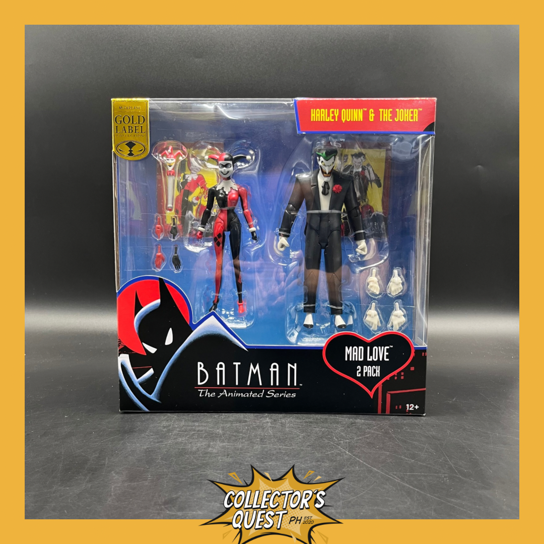 (IN STOCK) Mcfarlane DC Direct Batman Animated Comic - Harley Quinn & The Joker (Mad Love)(Gold Label) 2-pack Action Figures