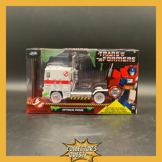 (IN STOCK) Jada Toys 1:24 Hollywood Rides: Ghostbusters x Transformers Ecto-1 x Optimus Prime Diecast Vehicle