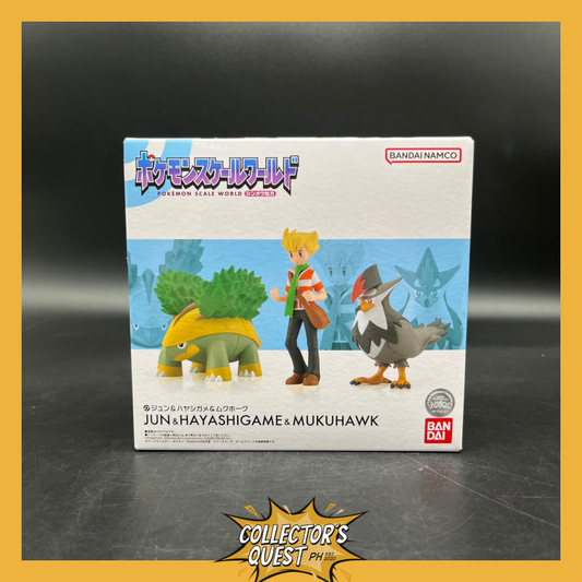 (IN STOCK) Bandai Pokemon Scale World Sinnoh Region Jun & Grotle & Staraptor Figure