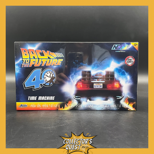 (IN STOCK) 36840 JADA Toys Next Level 1:24 Back To The Future Delorean Time Machine Chrome 40th Anniversary Diecast Vehicle