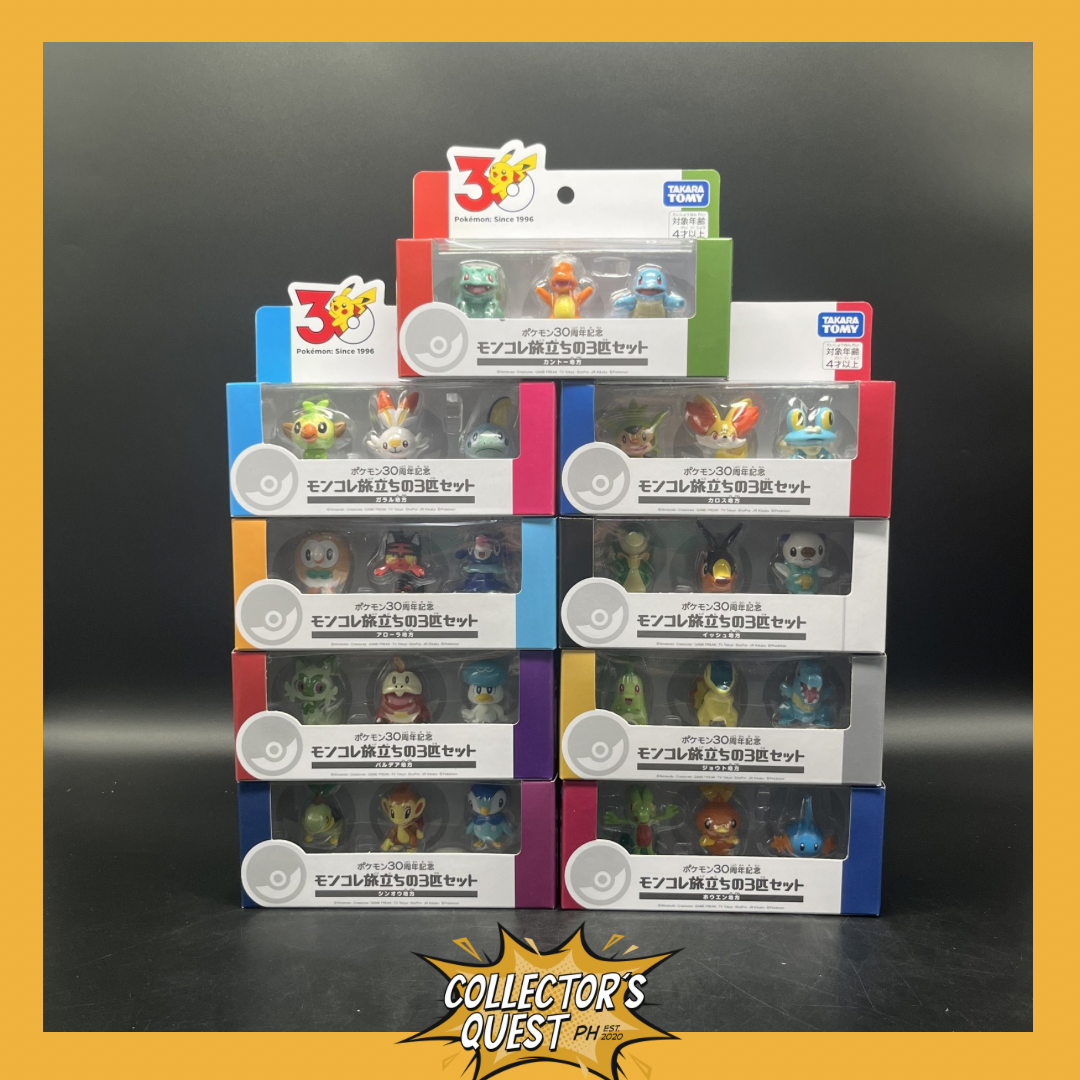 (IN STOCK) Takara Tomy Pokemon 30 Years Anniversary Moncolle Starters Paldea, Galar, Alola, Kalos, Johto, Hoenn, Unova, Sinnoh  & Kanto Set