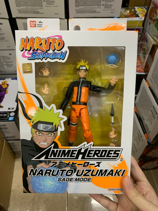 (IN STOCK) Naruto Shippuden Anime Heroes Naruto Uzumaki (Sage Mode) Action Figure