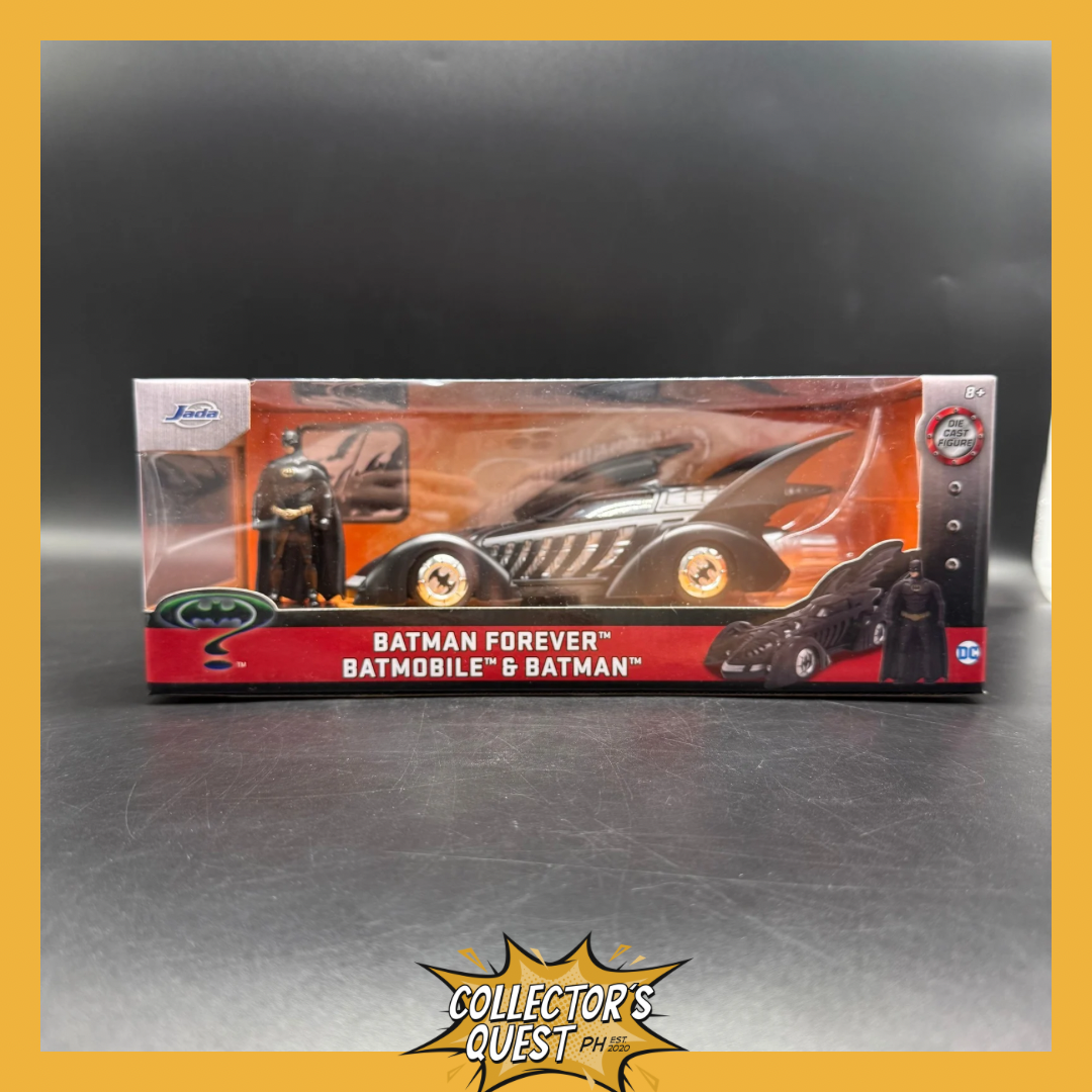 (IN STOCK) 98036 Jada Toys 1:24 Scale Batman Forever 1995 Batmobile Diecast Vehicle with Val Kilmer Batman Figure