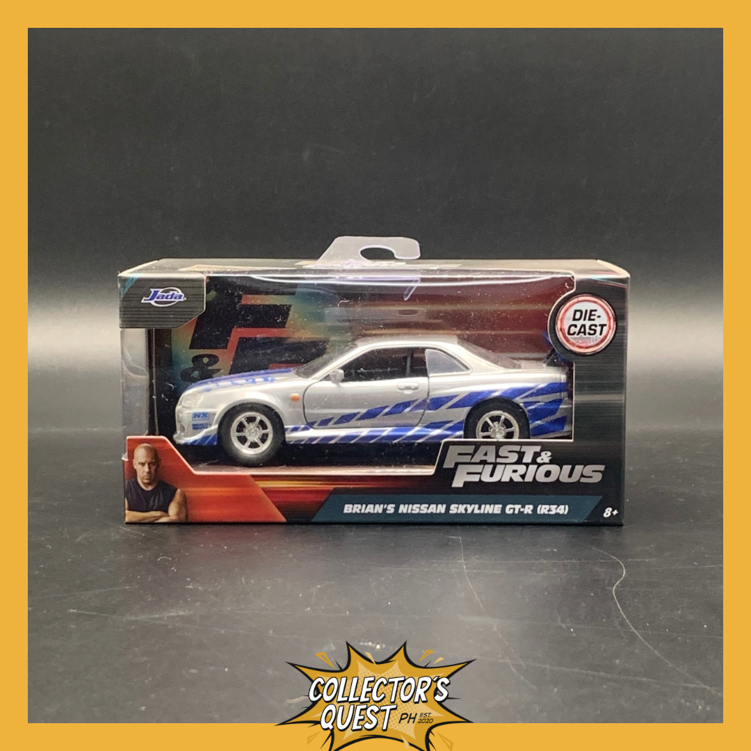 (IN STOCK) Jada Toys 1:32 Fast & Furious Brian's Nissan Skyline GT-R (R34) Diecast Vehicle