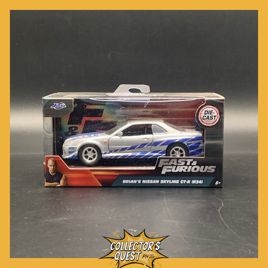 (IN STOCK) Jada Toys 1:32 Fast & Furious Brian's Nissan Skyline GT-R (R34) Diecast Vehicle