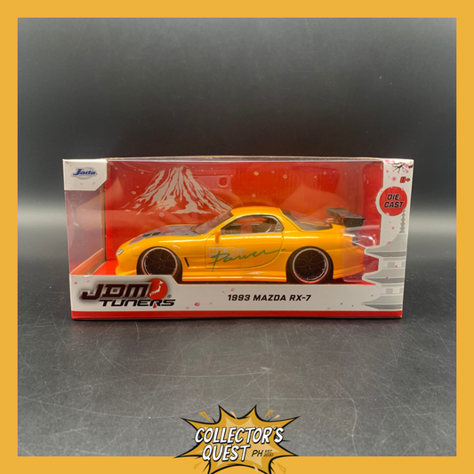(IN STOCK) JADA TOYS 1:24 Scale JDM Tuners 1993 MAZDA RX-7 Metallic Yellow Diecast Vehicle