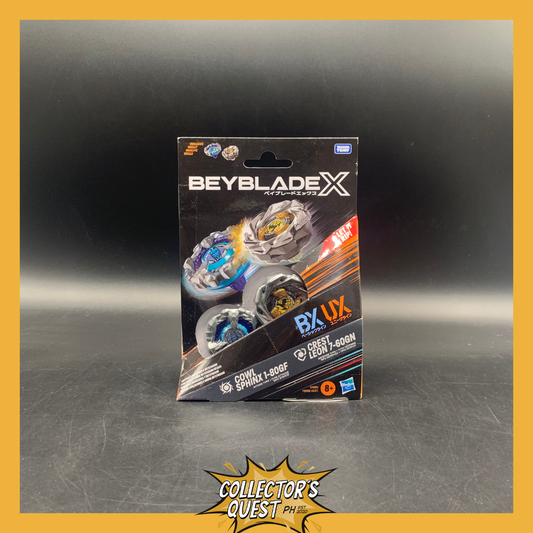 (IN STOCK) Beyblade X Cowl Sphinx 1-80GF BX & Crest Leon 7-60GN UX Dual Pack Set