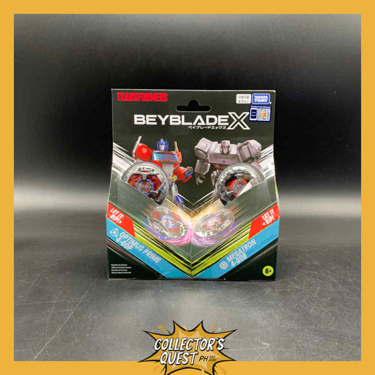 (IN STOCK) Beyblade X Transformers Collab Optimus Prime 4-60P & Megatron 4-80B Set