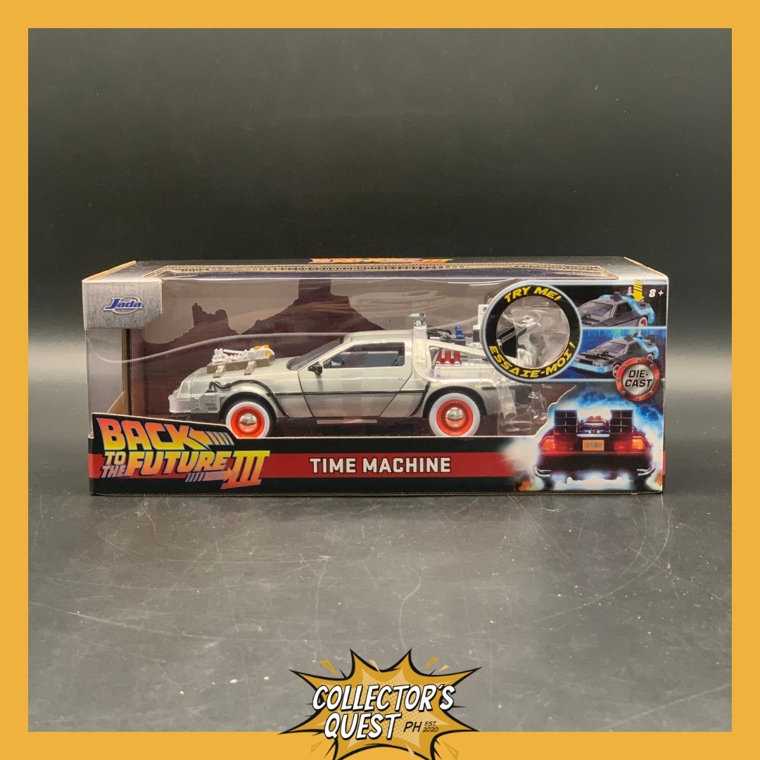 (IN STOCK) JADA TOYS 1:24 Scale Hollywood Rides Back to the Future 3 Delorean Time Machine Diecast Vehicle
