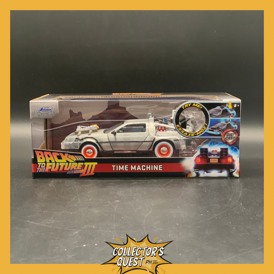 (IN STOCK) JADA TOYS 1:24 Scale Hollywood Rides Back to the Future 3 Delorean Time Machine Diecast Vehicle