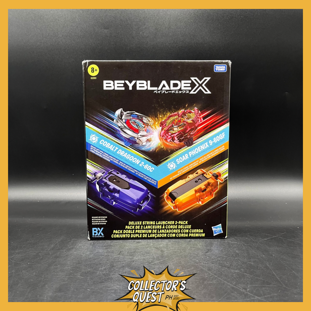 (IN STOCK) Beyblade X Cobalt Dragoon 2-60C & Soar Phoenix 9-60GF Deluxe String Launcher 2-Pack