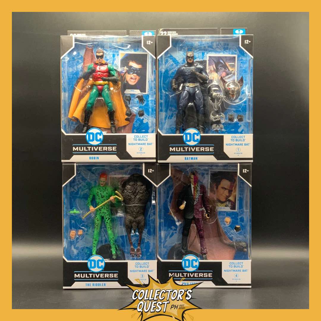 (IN STOCK) DC Mcfarlane Batman Forever Manbat Wave Batman, Robin, Riddler, Two Face Action Figure Set