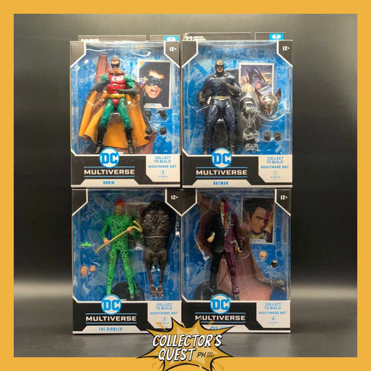 (IN STOCK) DC Mcfarlane Batman Forever Manbat Wave Batman, Robin, Riddler, Two Face Action Figure Set
