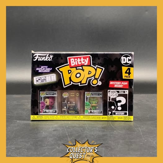 (IN STOCK) Funko Bitty Pop 4 Pack Two Face, Batman, The Riddler & Mystery Pop Vinyl Figure