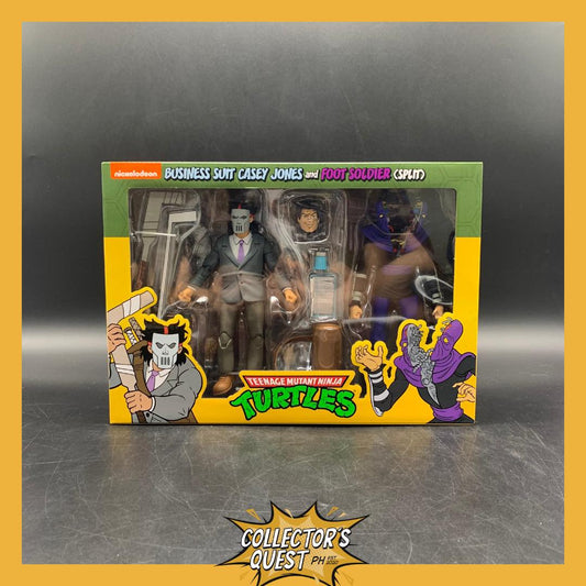 (IN STOCK) NECA TMNT Teenage Mutant Ninja Turtles (Cartoons) Business Suit Casey Jones & Foot Soldier (Split) 2-Pack Action Figure Set