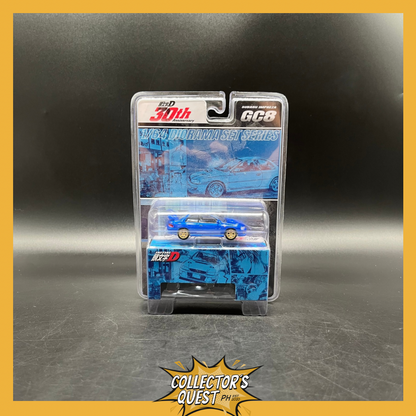 (IN STOCK) Hobby JAPAN HJ64 1:64 Diecast Model Car - SUBARU IMPREZA (GC8) | INITIAL D (Blister Packaging)  (BLUE PACKAGING)