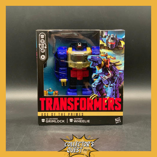 (IN STOCK) Transformers Studio Series Age of the Primes Leader Class G2 Universe Grimlock & Autobot Wheelie Action Figure