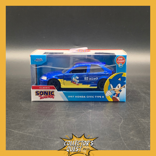 (IN STOCK) Jada Toys 1:32 Scale Hollywood Rides Sonic the Hedgehog 1997 Honda Civic Type R Diecast Vehicle