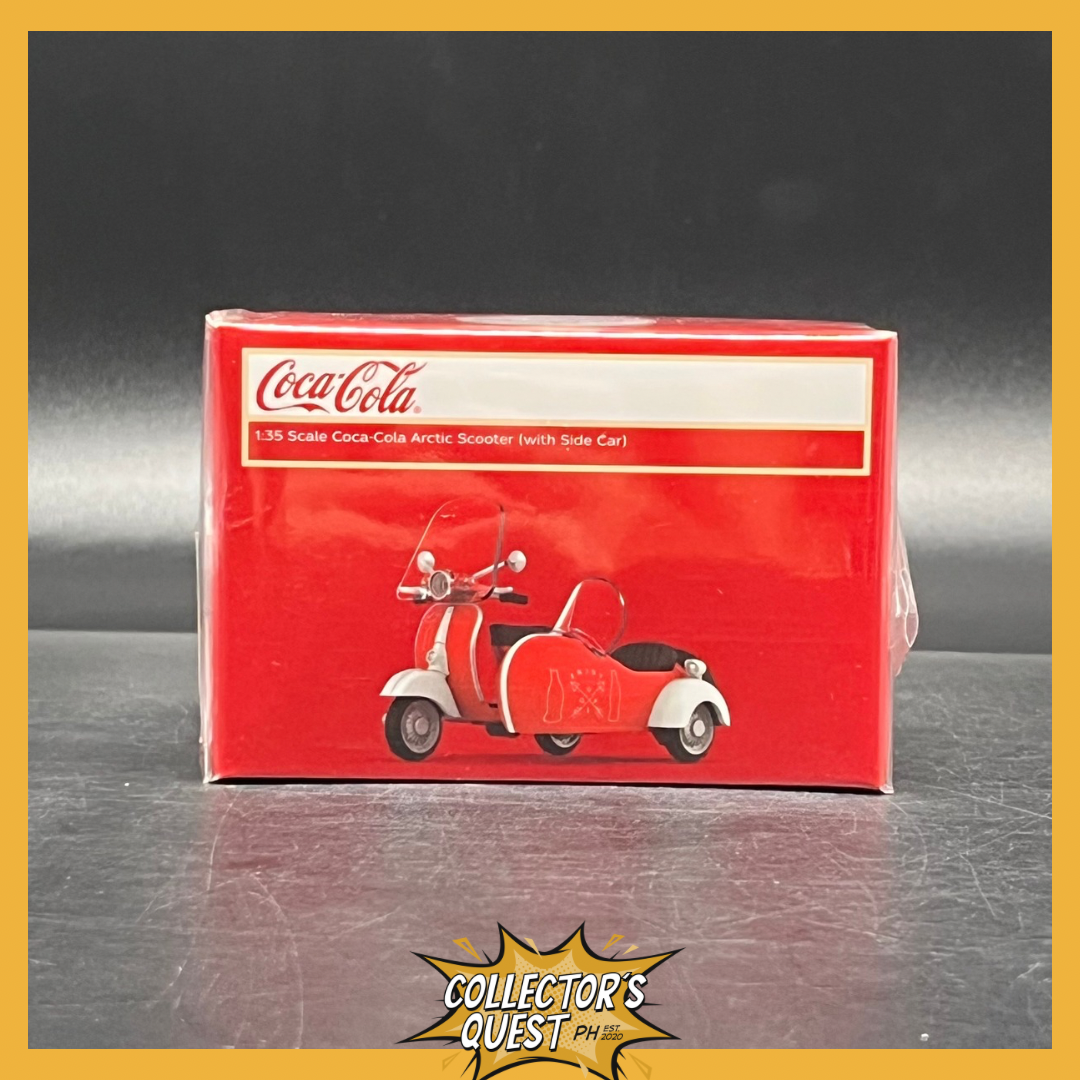 (IN STOCK) COKE094 Tiny City Scooter Sidecar Coca-Cola Diecast Vehicle