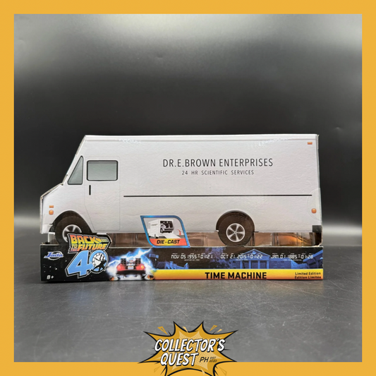 (IN STOCK)  36849 JADA Toys Hollywood Rides Back to the Future Delorean DMC Time Machine with Lights 40th Anniversary Edition Set