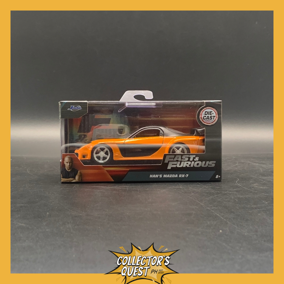 (IN STOCK) 30736 Jada Toys 1:32 Scale Fast & Furious Han's Mazda RX-7 Metallic Orange Diecast Vehicle