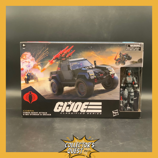 (IN STOCK) G.I. Joe Classified Series #120, Cobra Night Attack 4-WD Stinger & Driver Action Figure Set