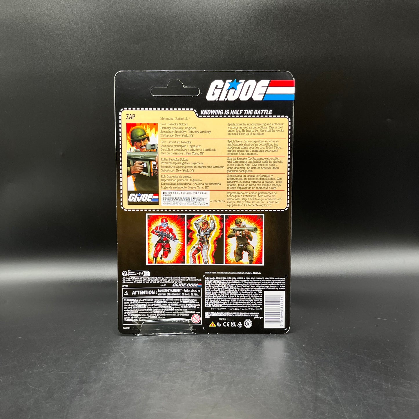 (IN STOCK) G.I. Joe Classified Series Retro Cardback Rafael “Zap” Melendez Action Figure