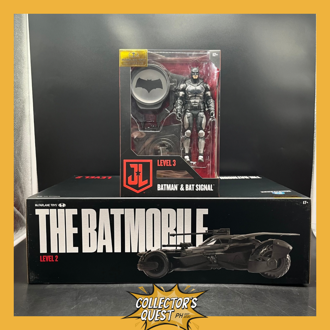 (IN STOCK)(LEVEL 3) Mcfarlane Drawing Board Zack Snyder’s Justice League Batman V Superman Batman Batmobile (Batmobile with Batman & Batsignal)