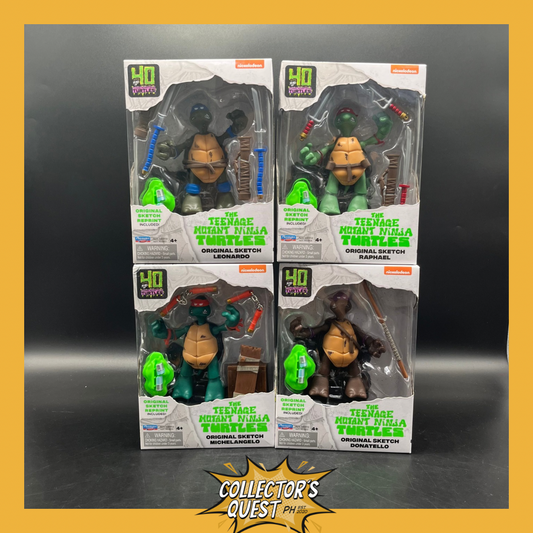 (IN STOCK) Playmates TMNT Teenage Mutant Ninja Turtles Original Sketch Turtles 4-Pack Action Figures Set