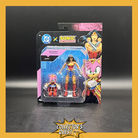 (IN STOCK) Jakks Pacific Sonic the Hedgehog x DC Comics Multi-pack: 2.5-inch Amy & 5-inch Wonder Woman Action Figure