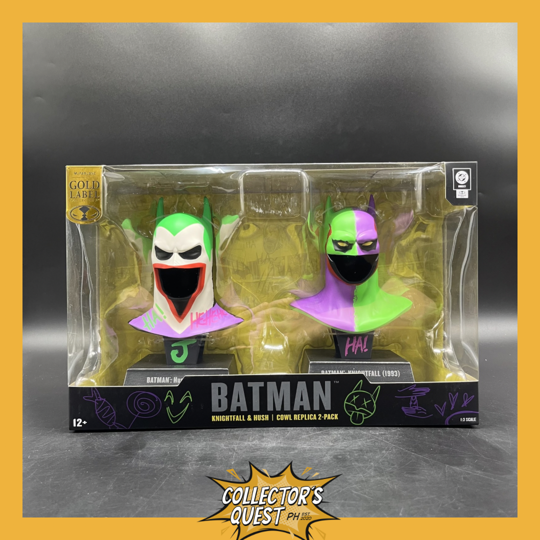 (IN STOCK) McFarlane Toys DC Direct DC Direct Batman Knightfall and Hush (Jokerized) Gold Label 2 Pack 1:3 Scale Cowl Replicas