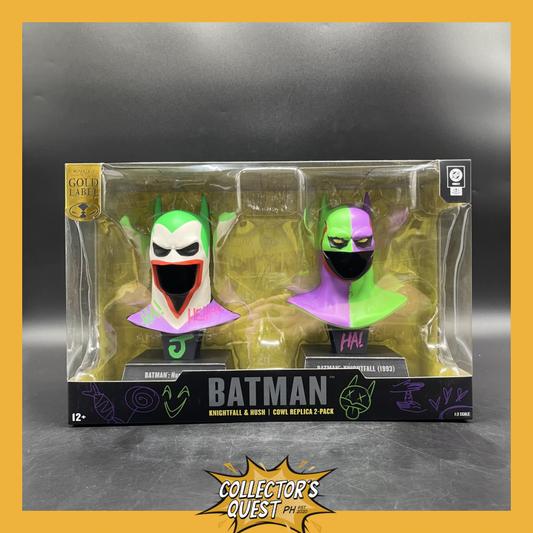 (IN STOCK) McFarlane Toys DC Direct DC Direct Batman Knightfall and Hush (Jokerized) Gold Label 2 Pack 1:3 Scale Cowl Replicas