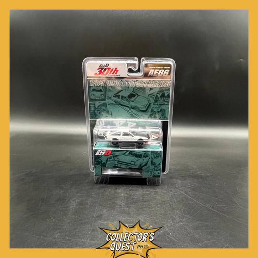 (IN STOCK) Hobby JAPAN HJ64 1:64 Diecast Model Car - Toyota SPRINTER TRUENO (AE86) | INITIAL D Takumi Fujiwara VS Tomoyuki Tachi (Blister Packaging)  (TEAL PACKAGING)
