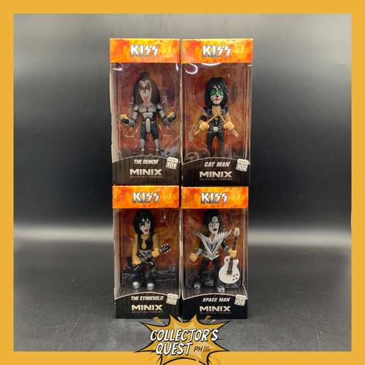 (IN STOCK) Minix Collectible Kiss 100 The Star Child, 101 The Demon, 102 Cat Man, 103 Space Man Figurine Set of 4