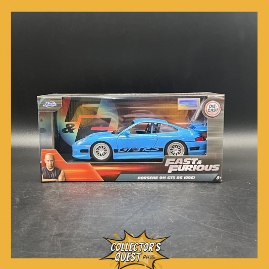 (IN STOCK) 33667 Jada Toys Fast & Furious 1:24 Scale Blue Porsche 911 GT3 RS (996) Die Cast Vehicle