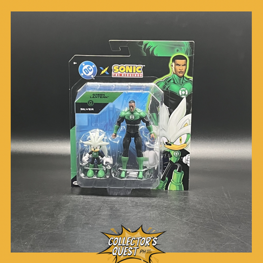 (IN STOCK) JAKKS Pacific Sonic The Hedgehog 2.5  inch Silver and 5 inch Green Lantern 2-Pack Action Figure