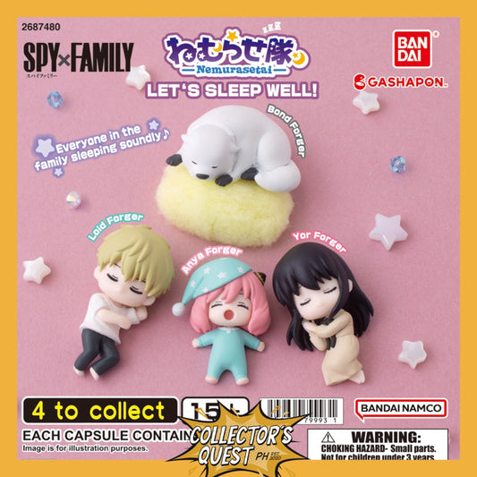 (IN STOCK) Gashapon Spy x Family Nemurasetai Let's Sleep Well Anya Yor Loid Bond Figure